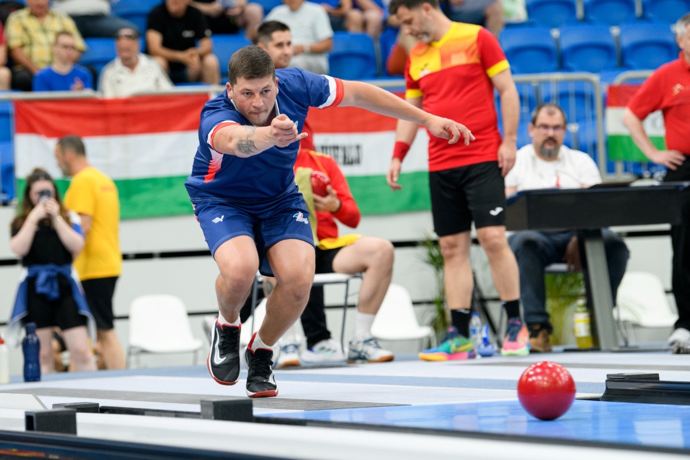Kevin Vincent en plein lancer lors d'un championnat du monde